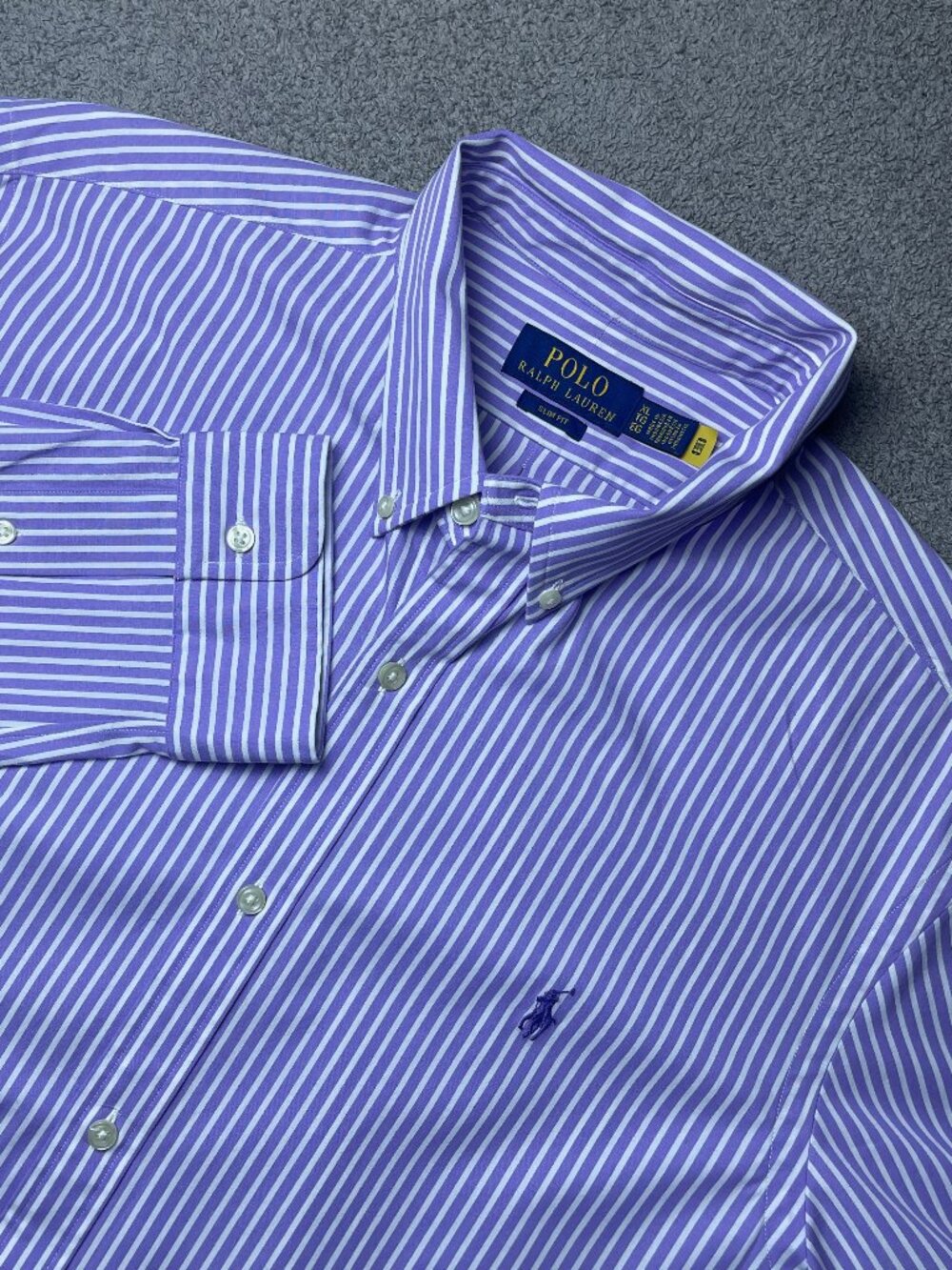 Polo Ralph Lauren Striped Slim Fit Preppy Button Down Long Sleeve Men's XL TG